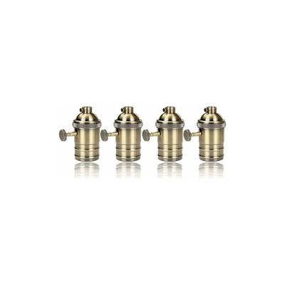 4 Stück Edison Vintage Fassung E27 Lampenadapter mit Schalter Retro Vintage Kronleuchter kabellos Image