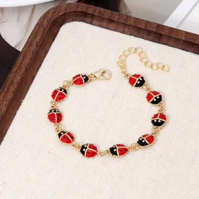 TEMU A Stylish Women's Bracelet Featuring A Delicate And Cute Ladybug Connection, Parties, Music Festivals, And Everyday Jewelry Accessories. Image