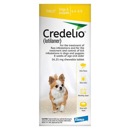 Credelio Pour Chiens 4.4 To 06 Lbs (56.25 Mg) Jaune 12 Doses