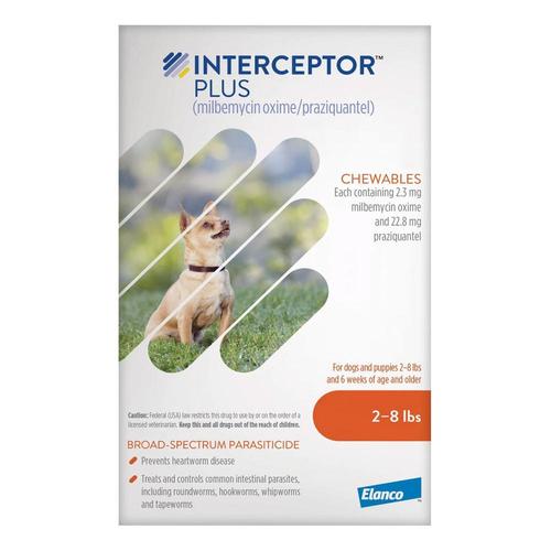 Interceptor Plus à mâcher (Interceptor Spectrum) pour chiens de 2 à 8 livres (Orange) 3 Mâchouilles