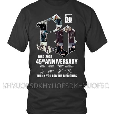 TEMU B Hse Onkelz 45th Anniversary T Shirt 2025 Men's Round Neck Short Sleeve, Breathable Casual Cotton T-shirt Image