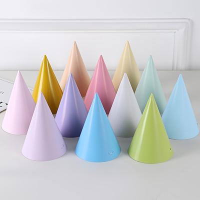 TEMU 10pcs Macaron Colored Party Hats, , Disposable Paper Birthday Caps - Ideal For Day, Graduation, Juneteenth Celebrations, Celebration Accessories|pastel Color Hats| Hat Image