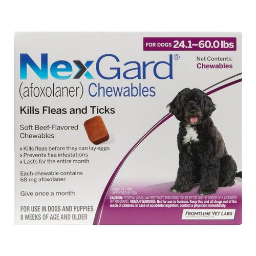 Nexgard Pour Grands Chiens 24.1-60 Lbs (Purple) 68mg 6 Chews