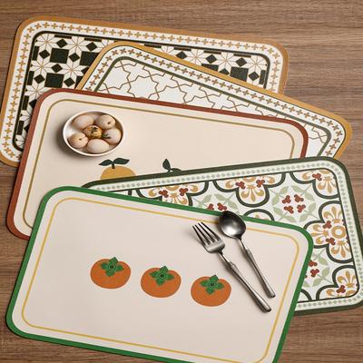 TEMU Artificial Leather Placemat, Heat Insulation Pad, Creative Office Desk Mat Decorative Coaster, Wipeable Washable Kitchen Table Mat, Suitable For Kitchen Dining Room Hotel Image
