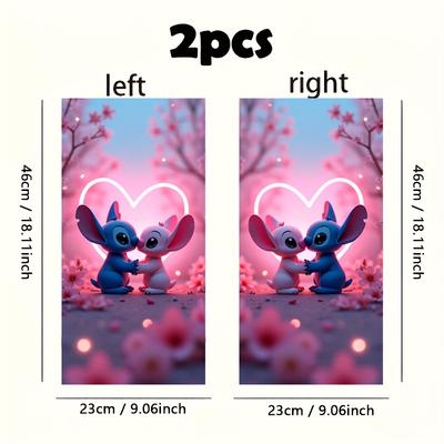 TEMU Stitch Personality Car Decal Vibrant Pink And Purple Theme High , Vehicle Sticker Suitable For Windows, Glass Or Metal Surfaces, Waterproof Car Decals Image