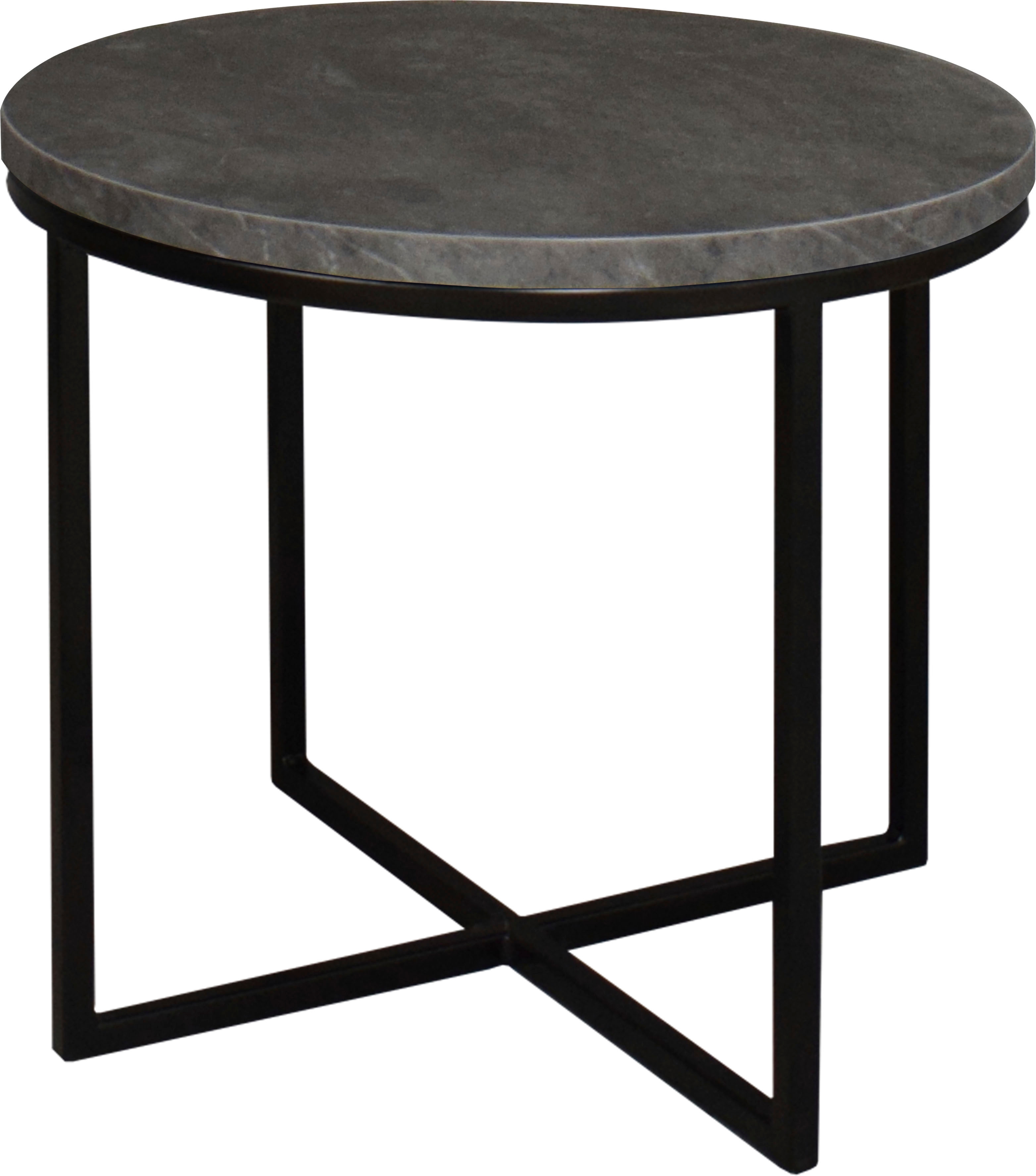 Couchtisch MÄUSBACHER "Couchtisch rund", schwarz, keramik optik grau, H:50,5cm, Tische, Couchtisch rund Durchmesser 60cm, Metallgestell