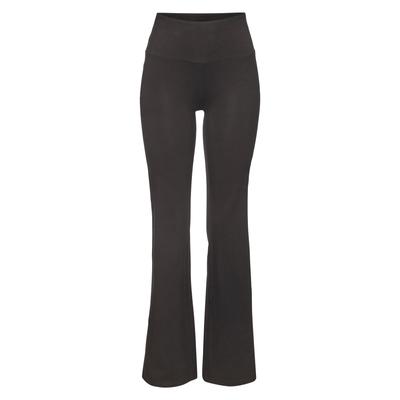 Jazzpants LASCANA ACTIVE, Damen, Gr. 56/58, N-Gr, schwarz, Single Jersey, Obermaterial: 95% Baumwolle, 5% Elasthan, unifarben, Basic, lang, Hosen, mit breitem Bündchen Image