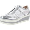 Schnürschuh HEINE, Damen, Gr. 37, silber (weiß, silberfarben), Leder, Synthetik, Textil, sportlich, Schuhe