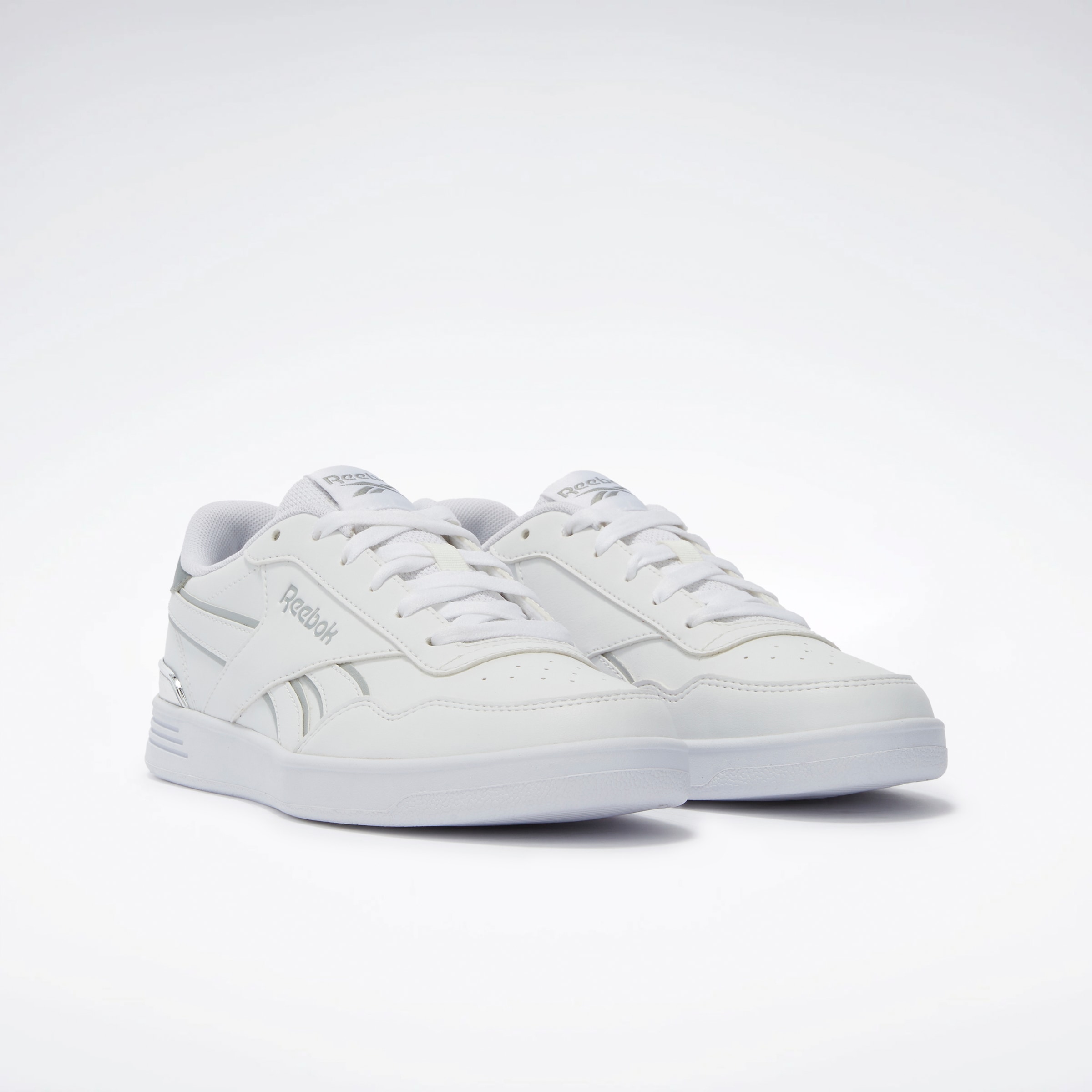 Sneaker REEBOK CLASSIC "REEBOK COURT ADVANCE CLIP", Damen, Gr. 37,5, weiß (ftwrweiß, grau1, chrome), Synthetik, Textil, Schuhe Sneaker