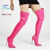 11 CM Frauen Spitze Oberschenkel Stiefel Herbst Schuhe Solide Nachtclub Club High Heels Sezy Over-the-Knie Stiletto stiefel Für Frau Größe 46