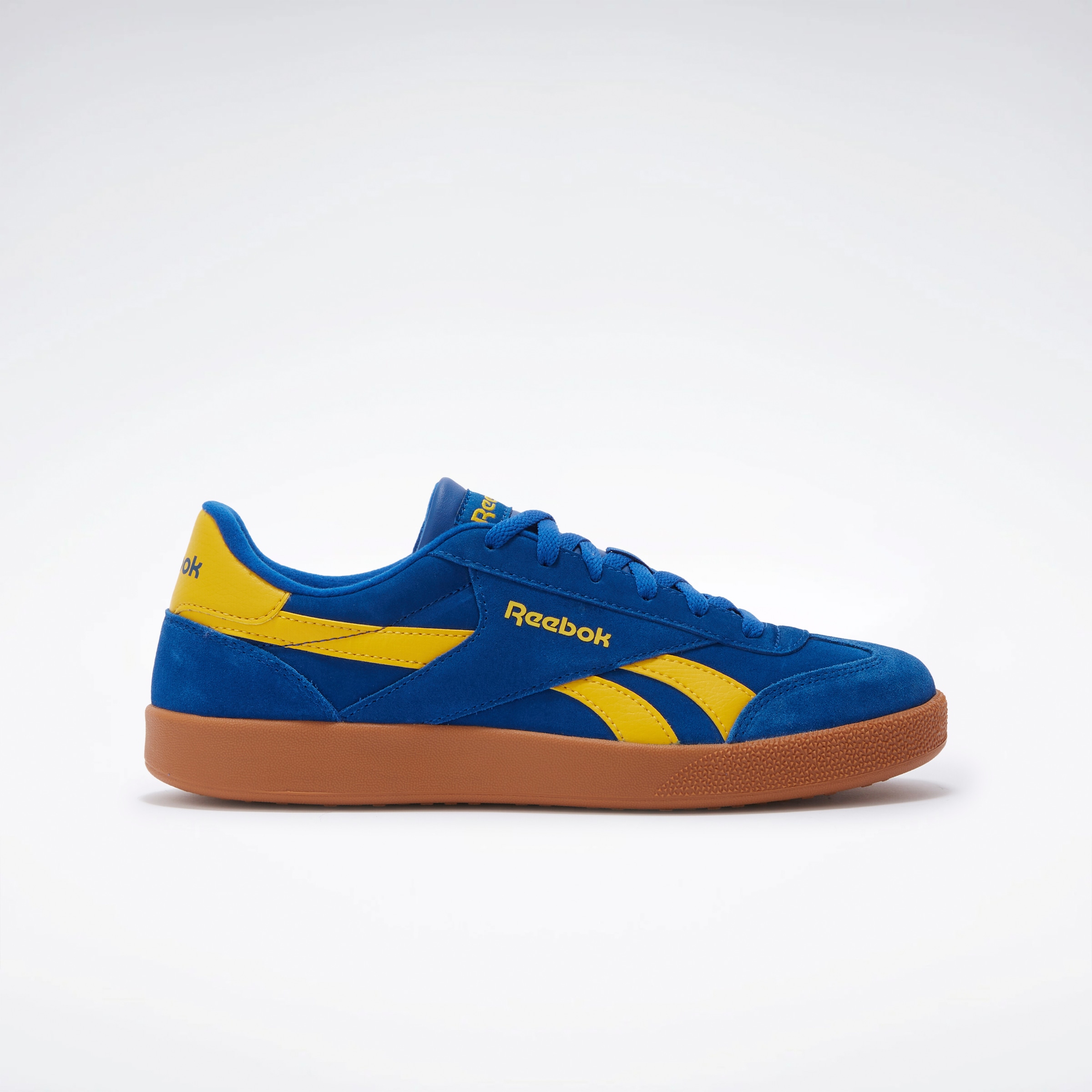 Sneaker REEBOK CLASSIC "REEBOK SMASH EDGE", Damen, Gr. 37,5, blau (optimumblau, goldenhaze, gum), Leder, Synthetik, Schuhe Sneaker