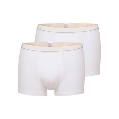 Boxer BUGATTI "Rom", Herren, Gr. 6 (L), weiß (weiß, hell, uni), Single Jersey, Obermaterial: 95% Baumwolle, 5% Elasthan, unifarben, körpernah, Unterhosen, weich, basic, eng, atmungsaktiv, breiter Bund, Baumwollmix Image