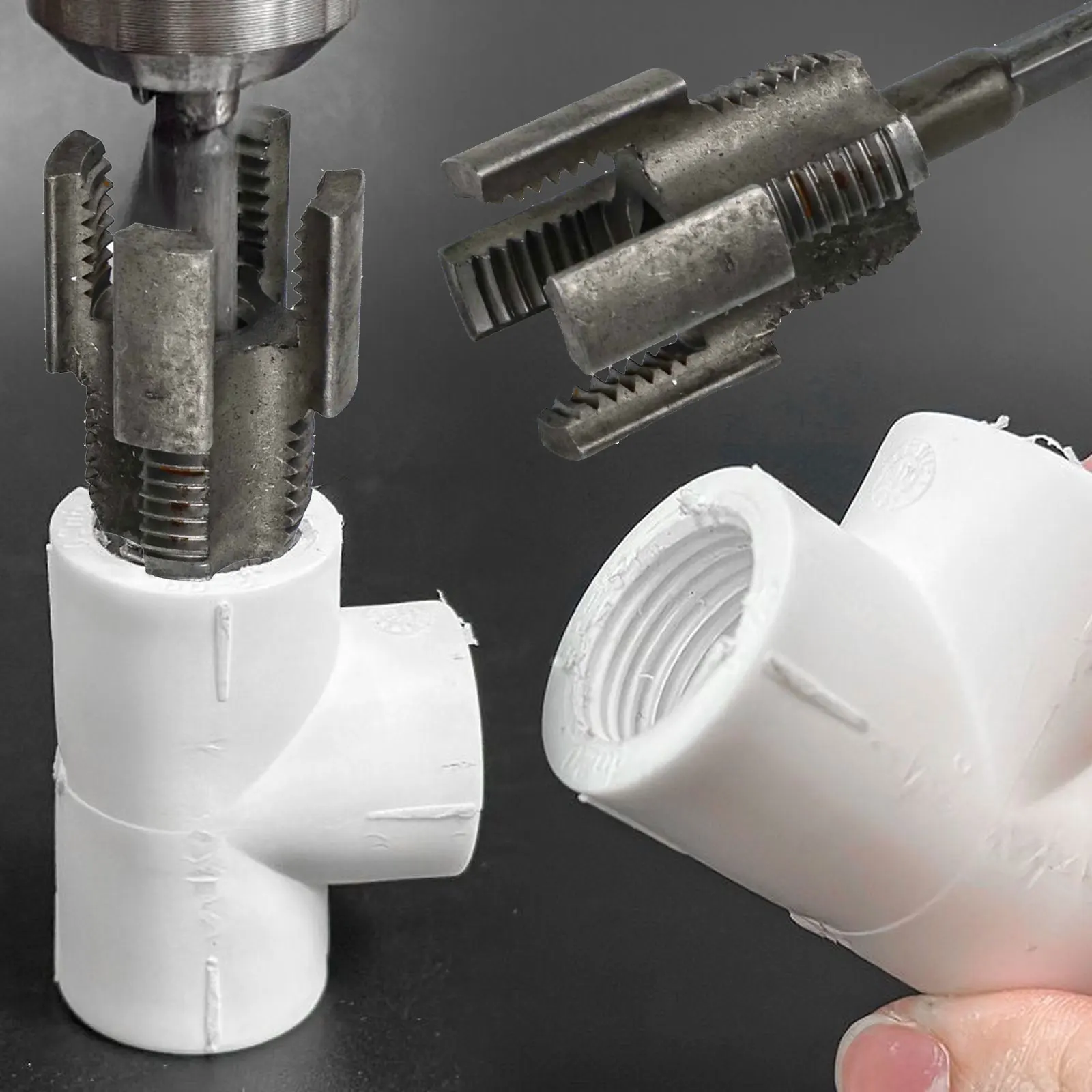 PVC-Rohreinfädler-Set, 20 mm, 25 mm Gewindeschneidwerkzeug, Innengewinde, Außengewinde, integrierter PPR-Wasserrohr-Innengewindeöffner Image