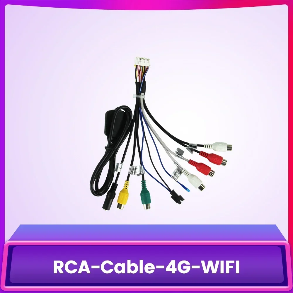 Universal RCA Kabel für Android Radio Stereo Auto Zubehör Subwoofer Ausgang Draht Aux-in Mikrofon AMP CVBS Cool Fan Adapter Image