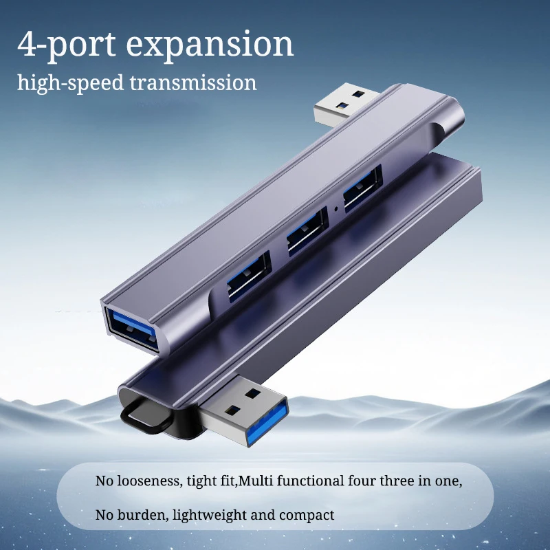 Laptop USB HUB Splitter Aluminium Extender Vier Port Side Bending für Laptop PC Büro Image