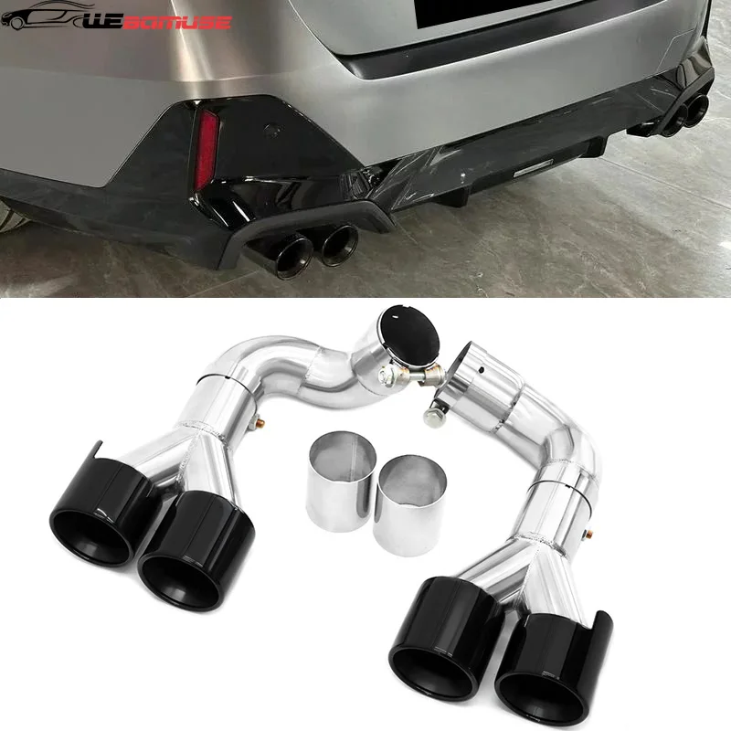 Quad-Auspuff für BMW 5er G60 G61 520i 530i, modifizierter Auspuff, Endrohrdüse, Edelstahl-Carbonfaser-Endrohr Image