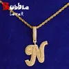 Blase Initial Brief Schmuck Männer Halskette Reales Gold Überzog Hip Hop Anhänger Weihnachten
