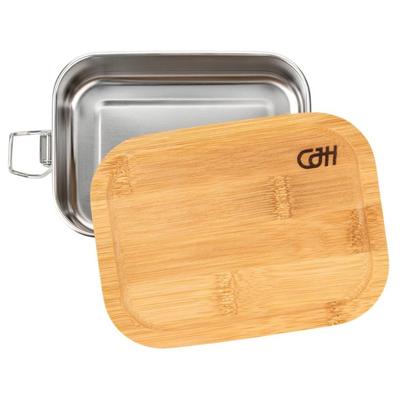CJH - Edelstahl Lunch Box Bambus-Deckel - Essensaufbewahrung Gr S beige Image