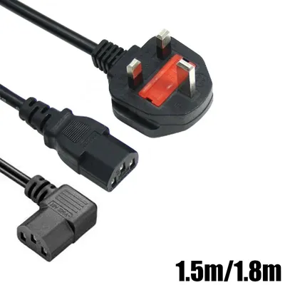 UK Plug Power Extension Cable IEC320 C13 3 Pin Prong 1.5m 1.8m AC Power Supply Cord For Desktop PC Computer Monitor 3D Printer