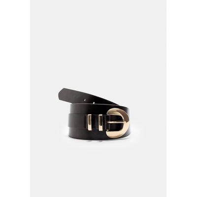 Stradivarius Semi-wide belt with buckle Brown 34