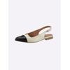 Ballerina HEINE, Damen, Gr. 36, beige (champagner, schwarz), Leder, Leder, modisch, Schuhe