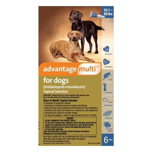 Advantage Multi (Advocate) Extra Large Chiens 55.1-88 Lbs (Bleu) 6 Doses