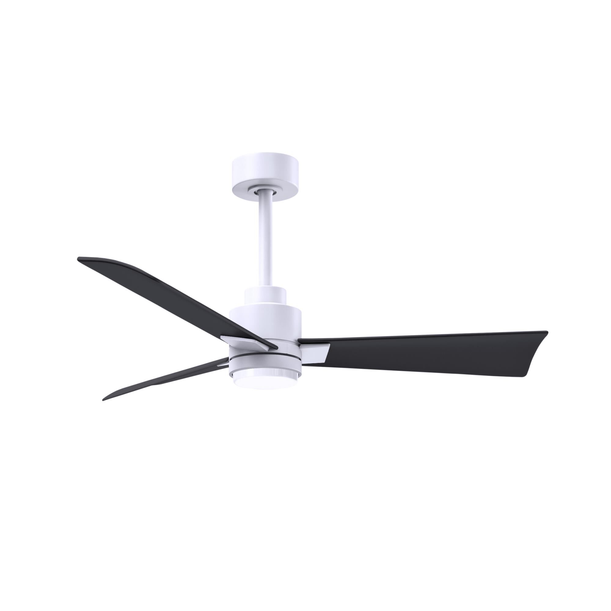Matthews Fan Company Alessandra 42 Inch Ceiling Fan with Light Kit - AKLK-MWH-BK-42