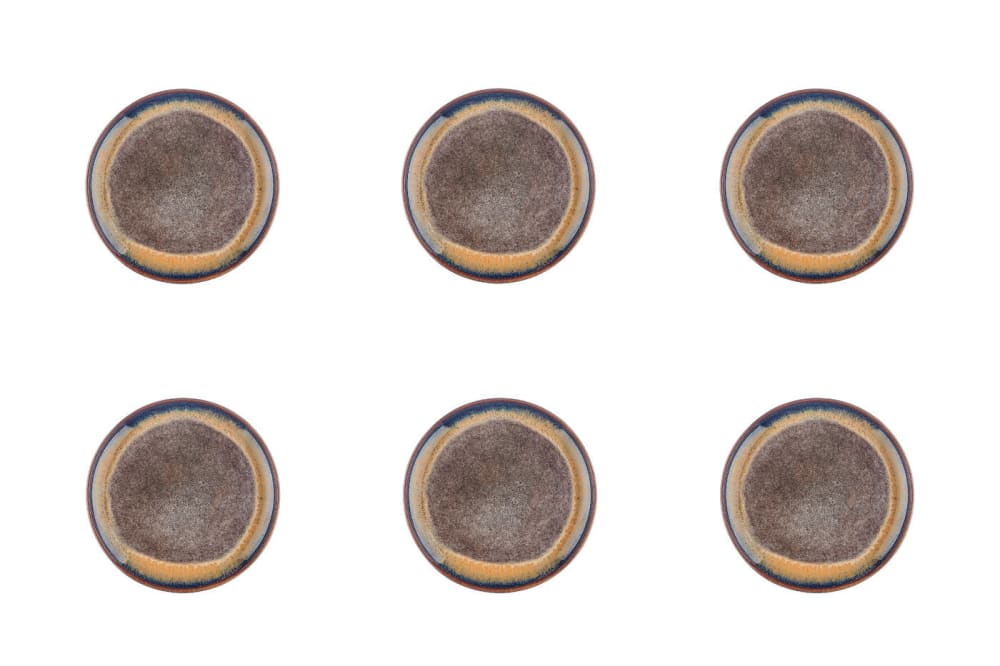Lot de 6 assiettes à pain en grès marron D16.5
