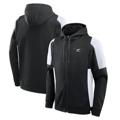 All Blacks Kapuzenjacke mit durchgehendem Reißverschluss – Schwarz Image