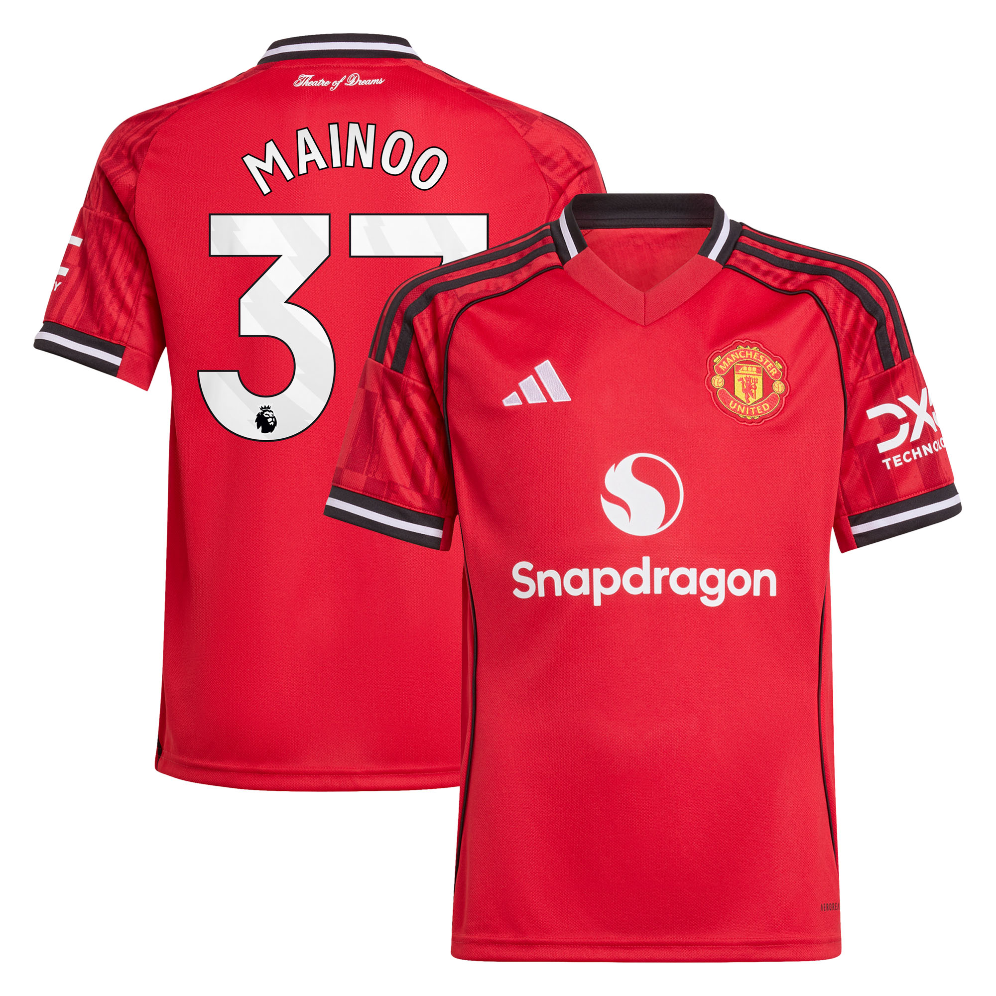 Manchester United adidas Heimtrikot 2025-26 - Kinder mit Aufdruck Mainoo 37 Image