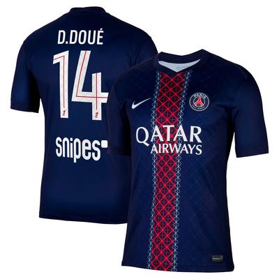 PSG Nike Stadium Heimtrikot 2025-26 mit Aufdruck D. Doué 14 Image