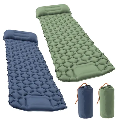 Aufblasbare Matte Outdoor Camping Isomatte Ultraleicht verdickt mit integriertem Kissen und Pumpe Air Ma für Reisen Wandern Klettern