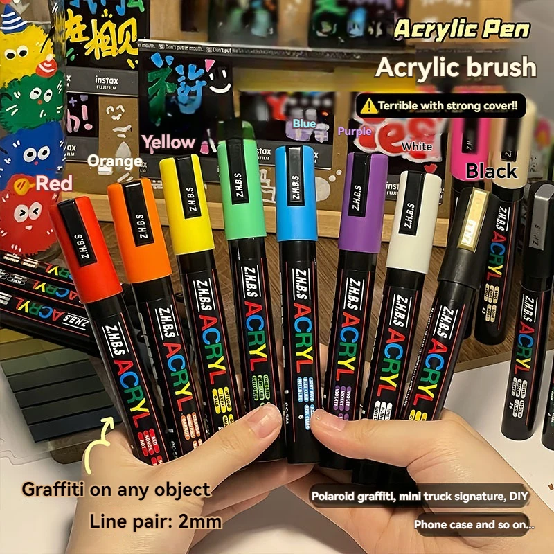 Acryl Marker Stift Wasserbasis Pigment Stift Keramik Marker Stift Farbe Marker Stift Modell Graffiti Stift Schreibwaren Image