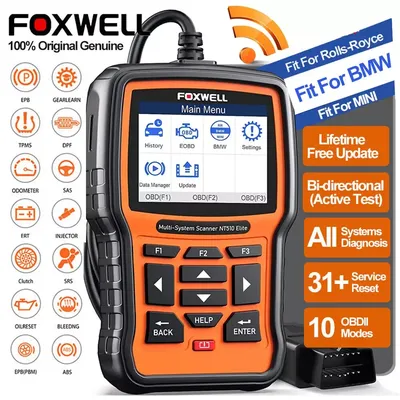 New Foxwell NT510 Elite Wireless For BMW OBD2 Scanner Diagnostic Tool All System Code Reader ABS SRS DPF TPMS DPF Active Test