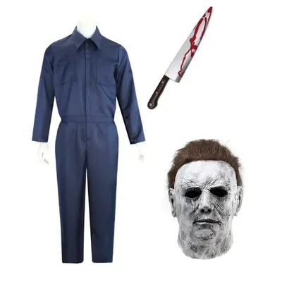 Bloody Killer Michael Outfits Halloween Myers Cosplay Kostüm Overall Horror Maske Halloween Party Image