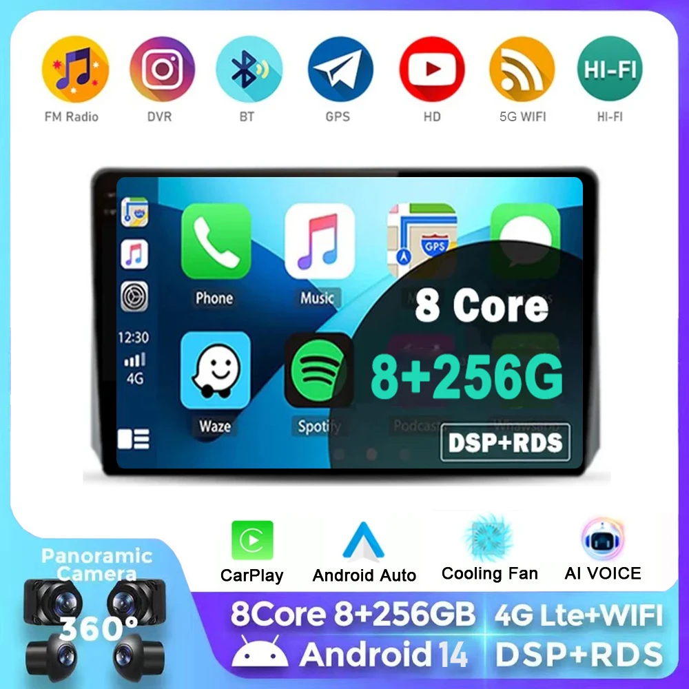 Android 14 System 8G + 256G Drahtlose CarPlay Auto Auto Radio 8 Core Für UAZ Patriot 3 2016 - 2021 Multimedia Video GPS Navigation Image