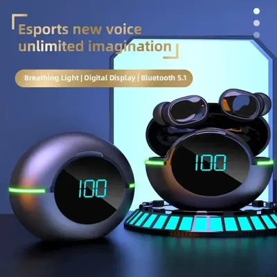 2025 Y80 mit digitalem Umgebungslicht TWS Bluetooth 5.1 Bluetooth-Kopfhörer Sport und modische kabellose Kopfhörer Image