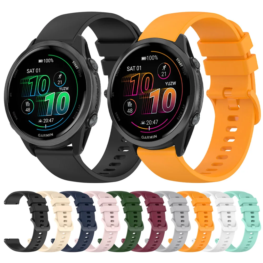 20/22mm Armband Für Garmin Forerunner 570 47mm 42mm 265 255 165 Musik Silikon Ersatz armband Für Vivoactive 6 5 Band Image