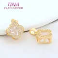6 PZ 12*14 MM 18 K Colore Oro Ottone Fiori Pendenti e Ciondoli Collana Orecchini Creazione di