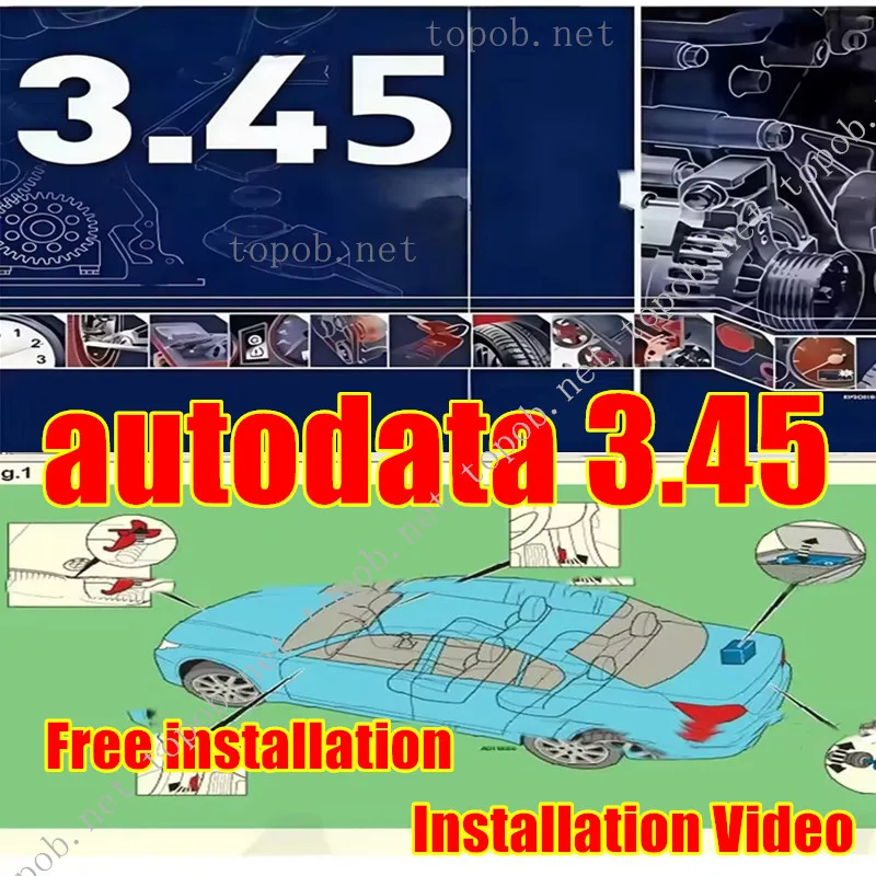 Neueste Version Autodata 3.45 Auto Repair Software Verkabelungsdiagramme Daten + Video installieren + kostenlose Installation Image