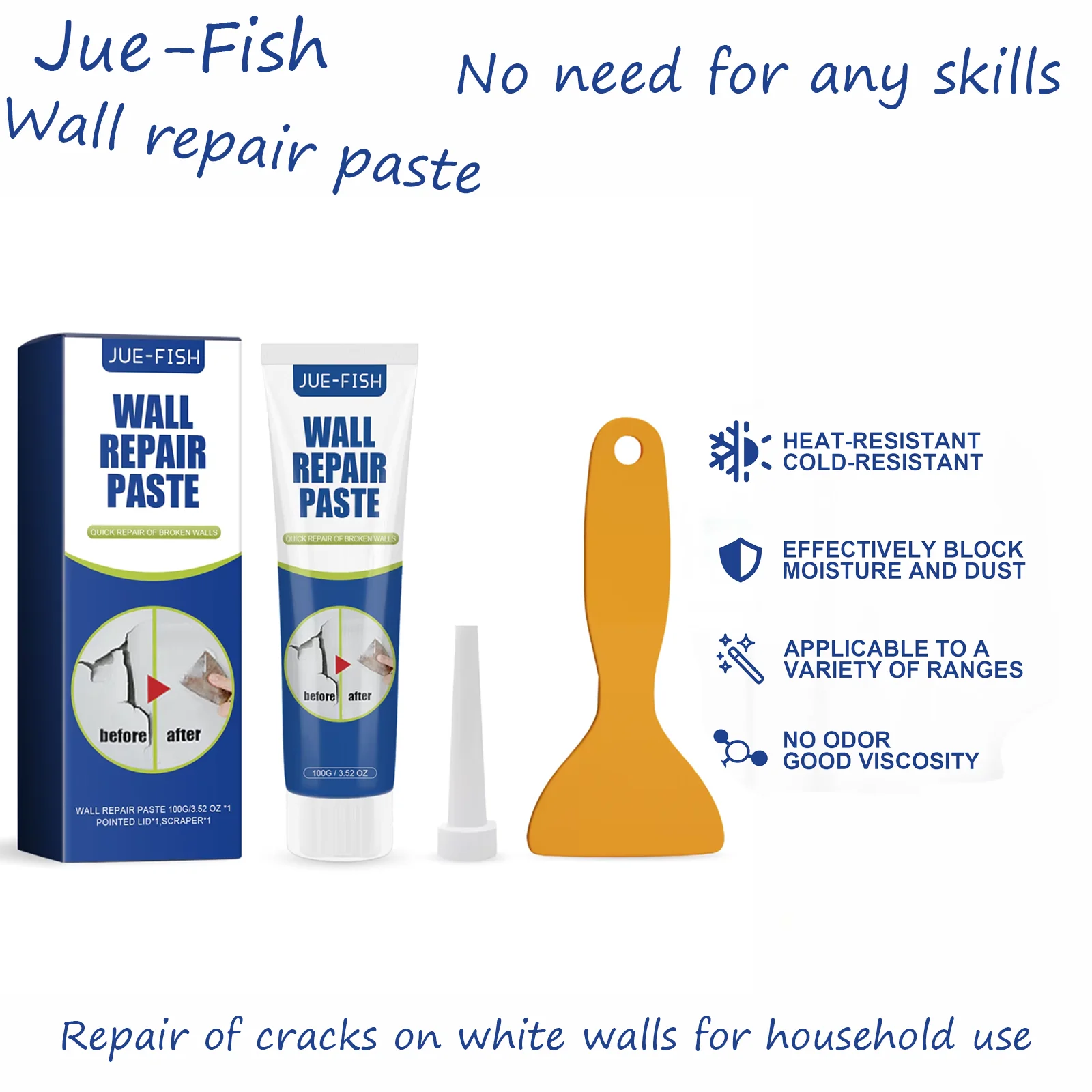 Wandriss-Reparaturcreme, Wandpeeling, Graffiti-Reparatur, schimmelfeste Farbe, gültige Wandrenovierung, Reparaturfarbe, Trockenbau-Ausbesserungspaste