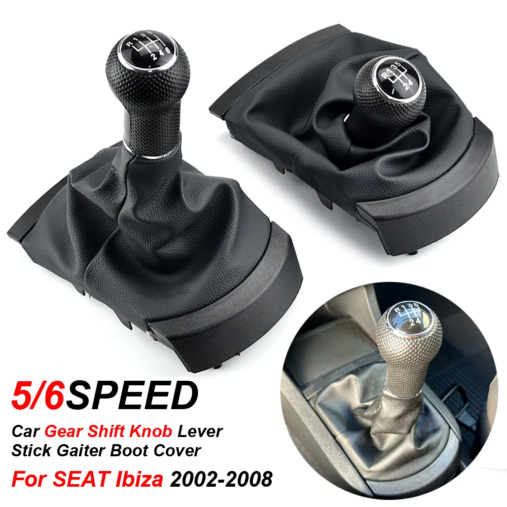 Für SEAT Ibiza 2002 2003 2004 2005 2006 2007 2008 Auto Styling Schaltknauf Hebel Stick Gamasche Boot Abdeckung Kragen Staub Abdeckung Image