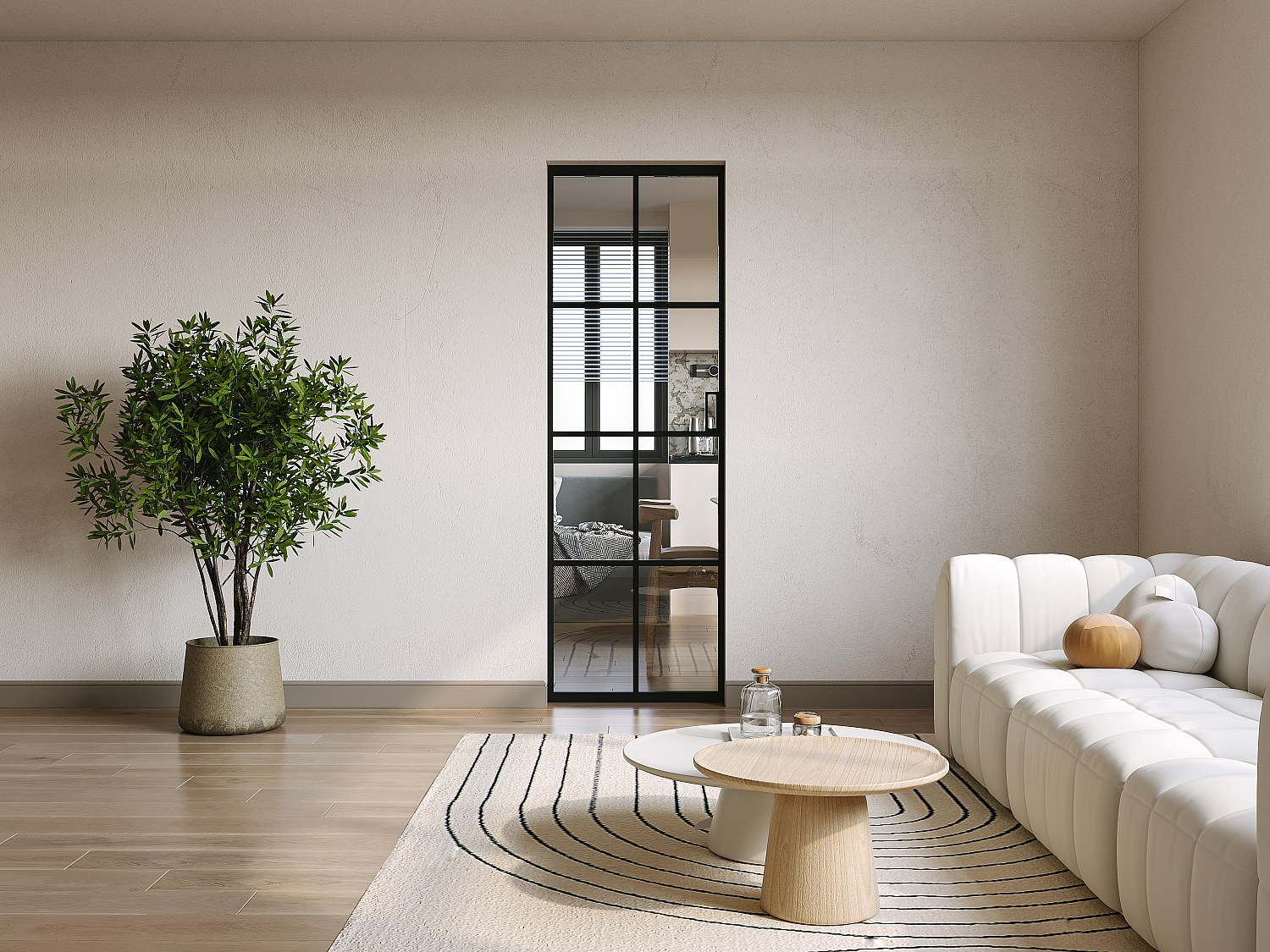 Porta scorrevole con sistema a incasso H205 x L83 cm in Alluminio e Vetro temperato - WILDEN II