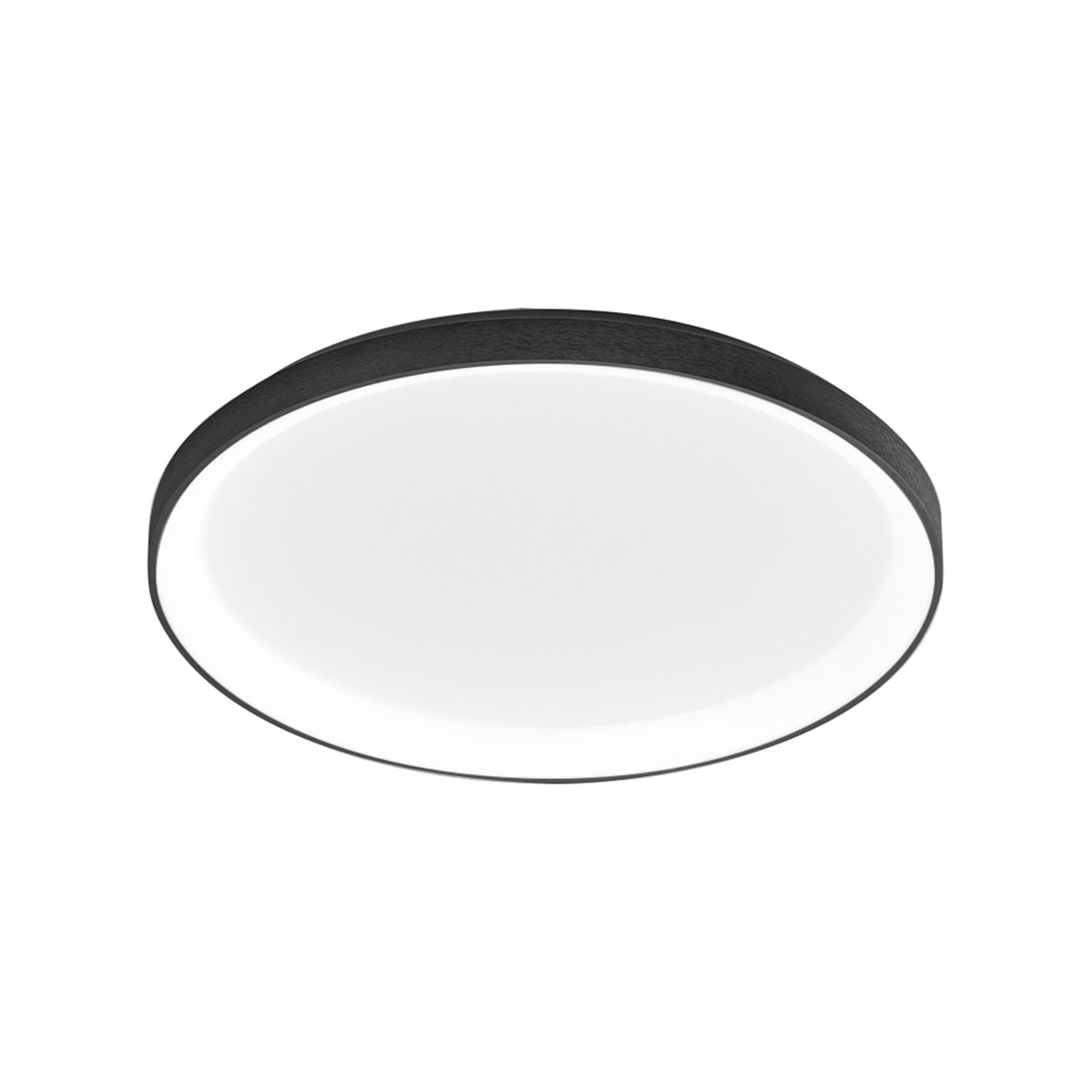 Gea Luce Krizia - Moderne dimmbare 50-W-LED-Deckenleuchte - 4100 lm, 3000 K warmes Licht, schwarzes Aluminium, opaler Diffusor, D. 45 cm, IP20 Image