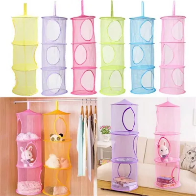 Hanging Mesh Stuffed Animal Storage Hammock Net Foldable Multiuse Storage Organizer For Gloves, Hats, Socks