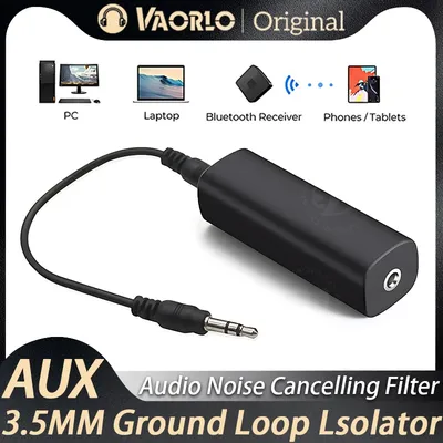 Upgraded 3.5mm AUX Audio Noise Filter Speaker Line Ground Loop Noise Isolator Eliminate For Car Stereo Audio System Home Stereo