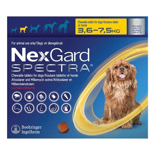 Nexgard Spectra Kleine Hunde 7.7-16.5 Lbs Gelb 6er Pack