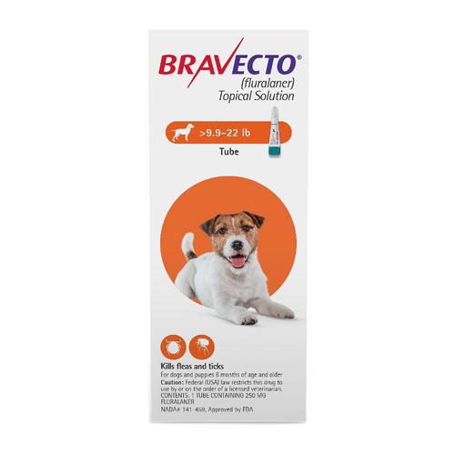 Bravecto Topical für kleine Hunde (9.9 - 22 Lbs) Orange 1 Dosis
