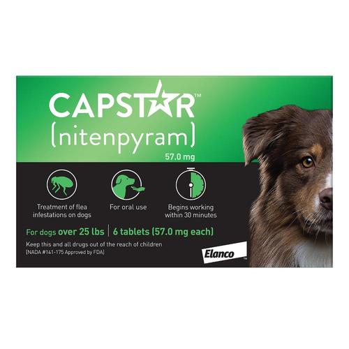 Capstar Großer Hund 57 Mg 25.1-125 Lbs Grün 6 Tabletten
