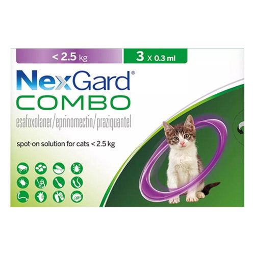 Nexgard Combo für Katzen bis zu 5.5lbs 3 Dosen